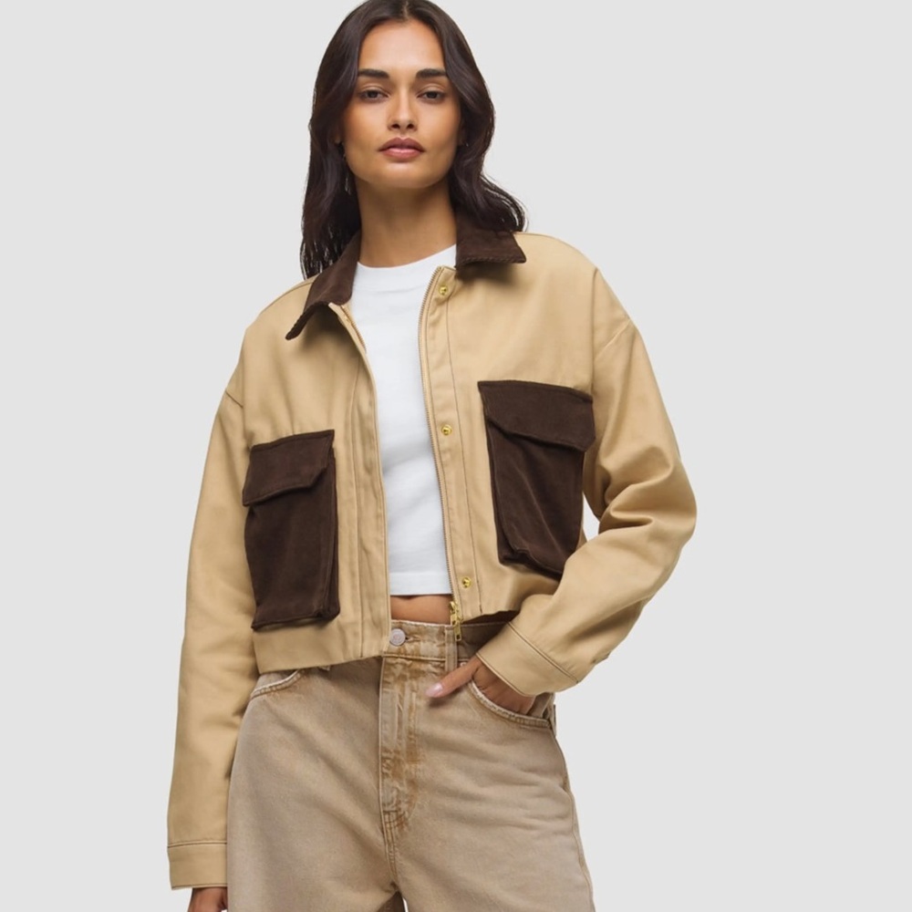 NWT Hudson Jeans Chore Cropped Utility Jacket XL